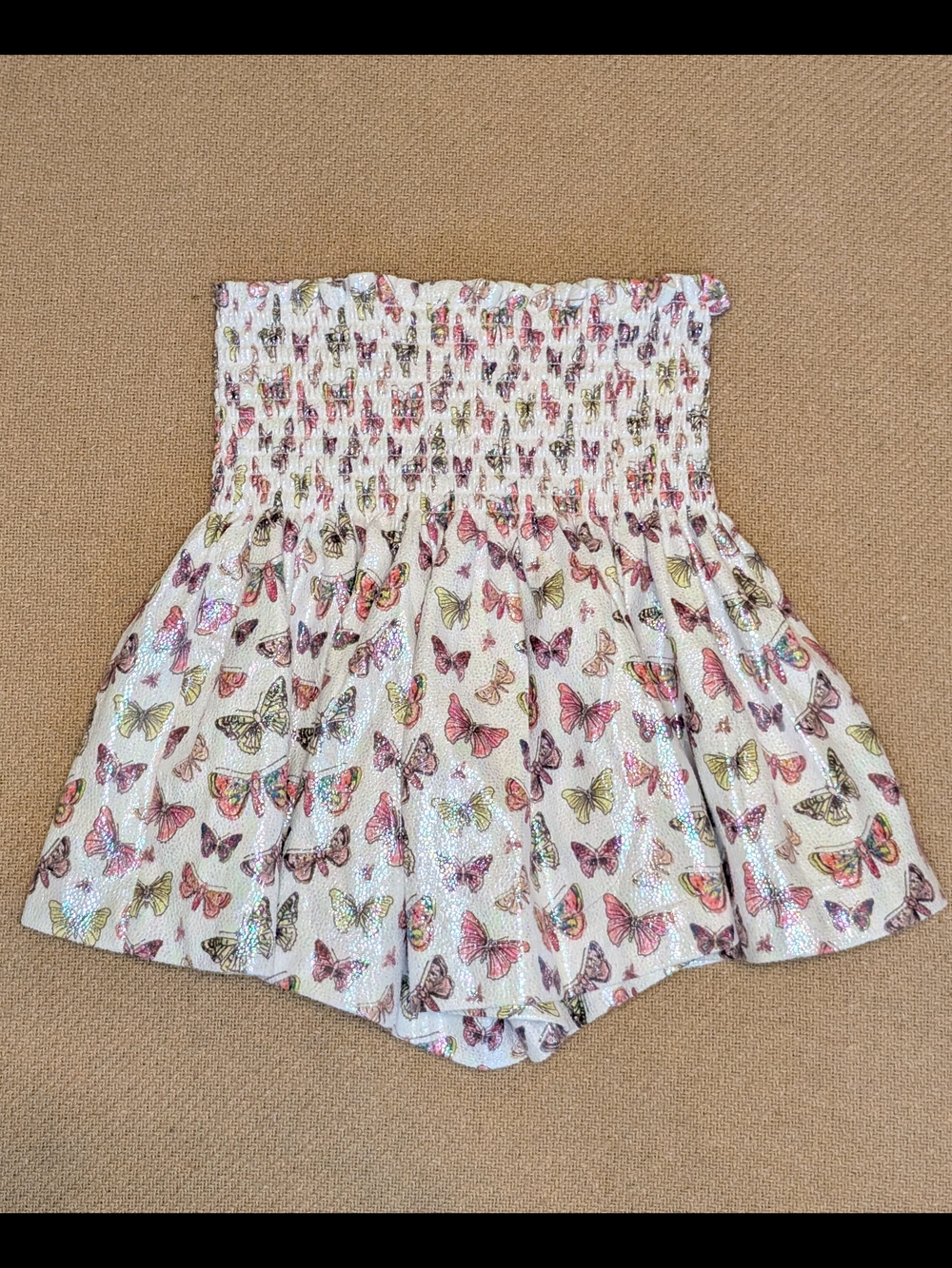 Queen of Sparkles Girls Shimmery Butterfly Patterned Skort - Picture 3 of 10